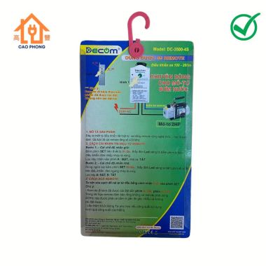 Ổ CẮM ĐIỀU KHIỂN TỪ XA 3500W CHO MOTOR MÁY BƠM NƯỚC DECOM