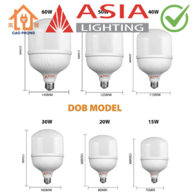 Bóng đèn bulb trụ Asia