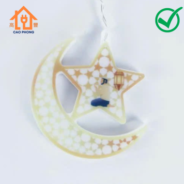 Dây đèn led thả rèm hình mặt trăng ngôi sao