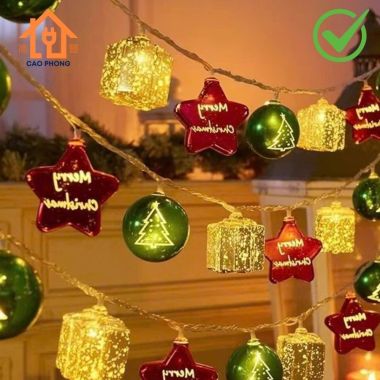 Dây đèn chớp trái châu trang trí Giáng Sinh