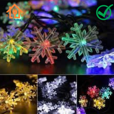 Dây đèn chớp led trang trí bông hoa tuyết dài 10m
