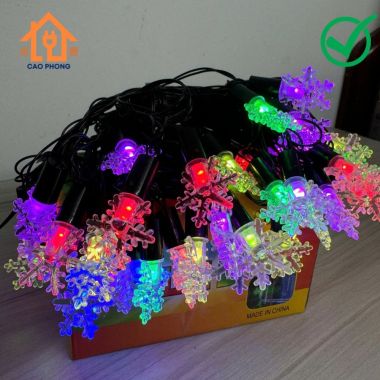 Dây đèn chớp led trang trí bông hoa tuyết dài 10m