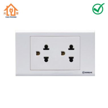 Mặt nạ ổ cắm đôi 3 chấu Sino