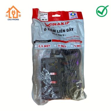 Ổ cắm liền dây 6 ngả 2 công tắc VINAKIP 5m