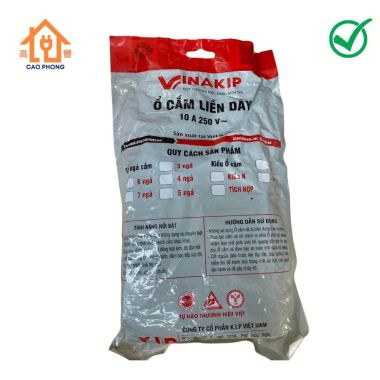 Ổ cắm liền dây 6 ngả 2 công tắc VINAKIP 5m