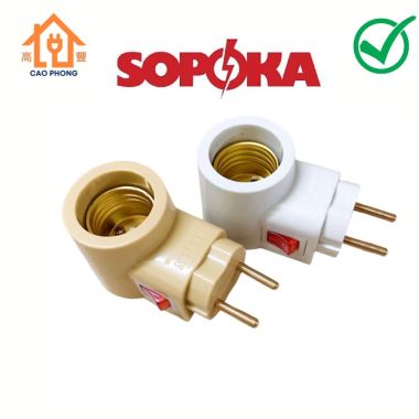 Đuôi đèn có công tắc liền phích DLP1 Sopoka