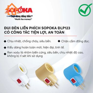 Đuôi đèn có công tắc liền phích DLP1 Sopoka