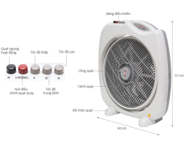 Quạt bàn đảo 4 tấc (chuyển hướng điện) Senko BD1410