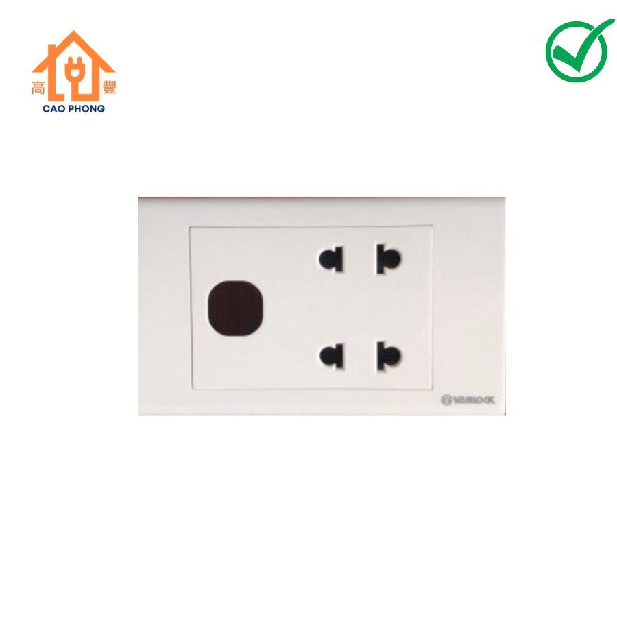 Mặt Nạ 2 Ổ Cắm 1 Lỗ Công Tắc Sino