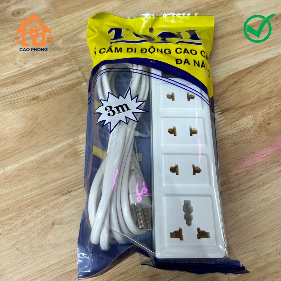 Ổ cắm 4 lỗ 3m Toni